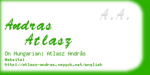 andras atlasz business card